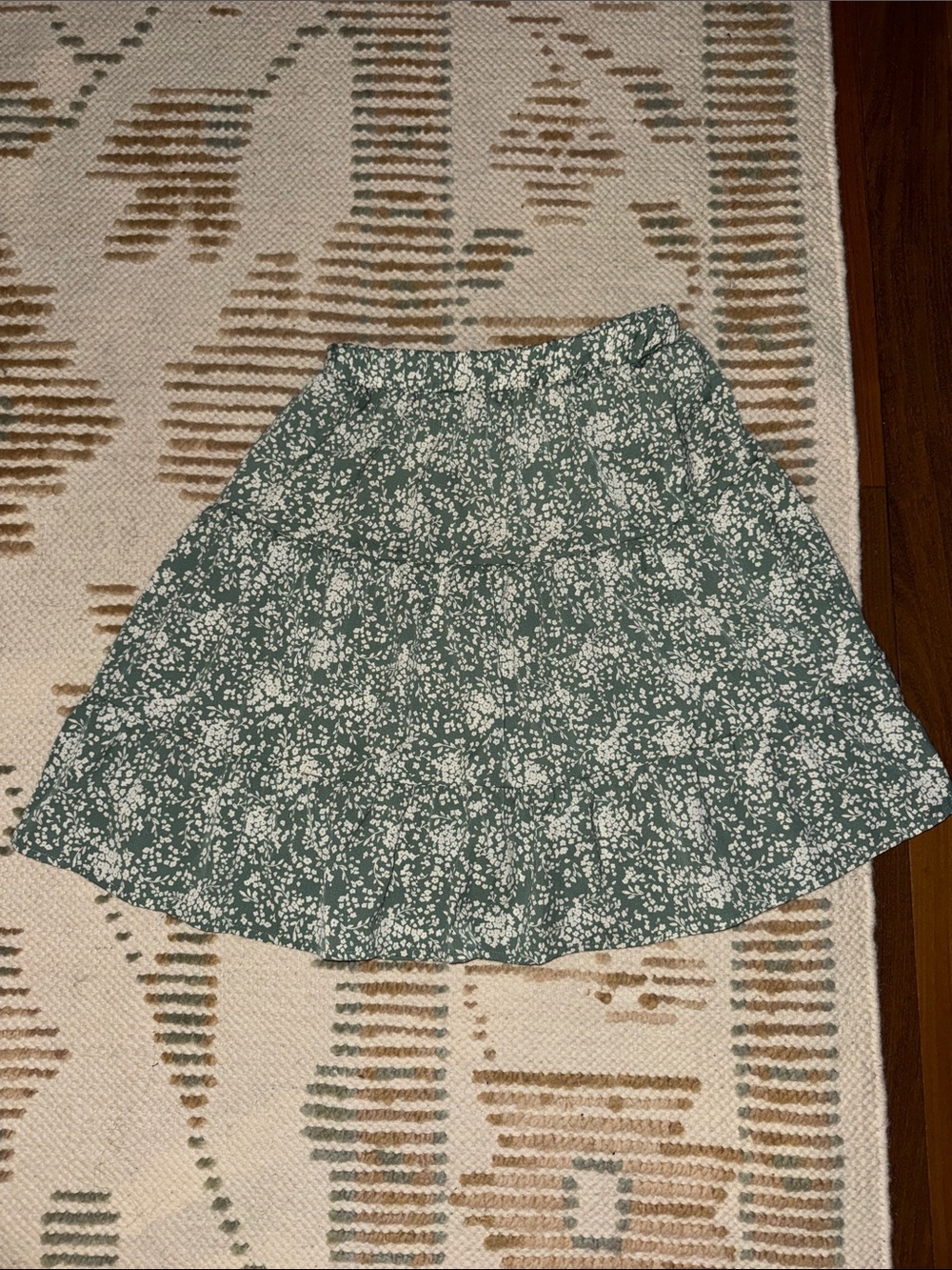 miami Green Floral Tiered Skater Skirt